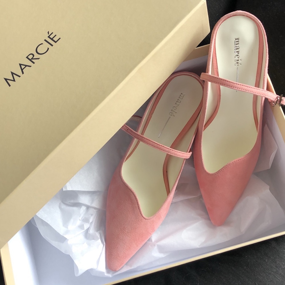 NWOT MARCIÉ Baby Pink Mules | US5.5